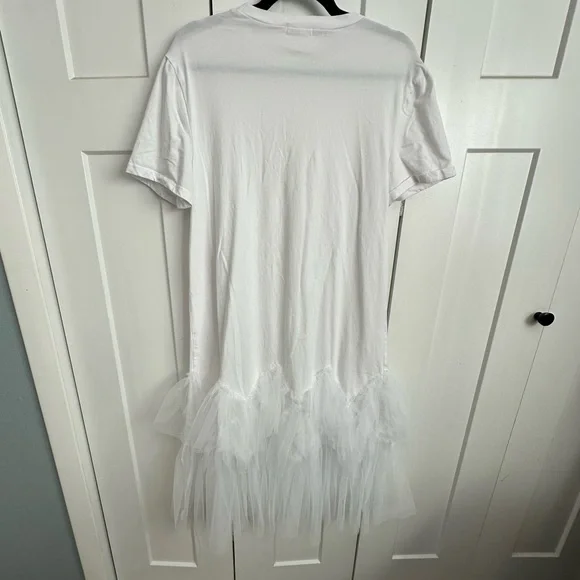Ella Dress in White with Tulle Skirt -Large - Picture 4 of 5